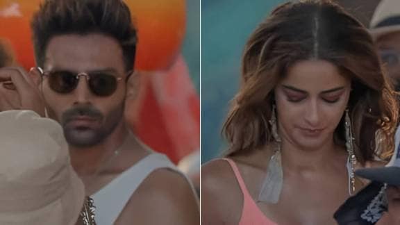 Kartik Aaryan, Ananya Panday tanned looks from Tu Meri Main Tera Main Tera Tu Meri sets