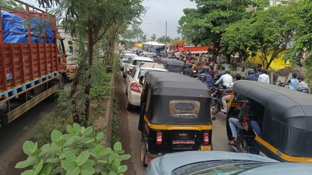 traffic jam thane loksatta news