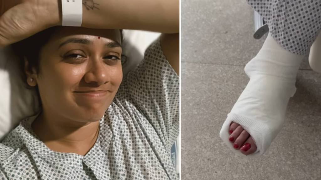 Girija Oak suffers serious leg injury actress shared a post on social media Girija Oak suffers serious leg injury actress shared a post on social media
