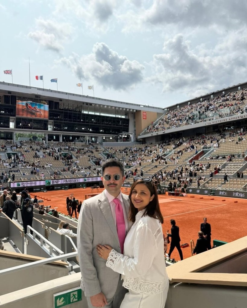 Parineeti Chopra Raghav Chadha Romance in Paris Latest Photos | Parineeti Chopra Raghav Chadha Paris Romance with French Open 2025 Final Match