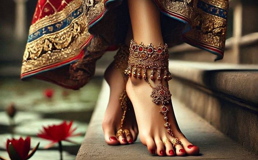 elegant bridal anklets