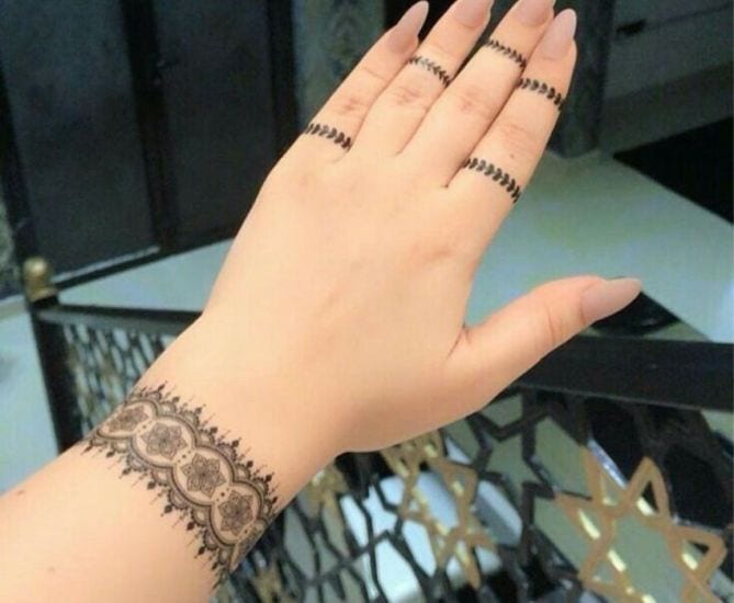 Bridal mehndi for western dresses