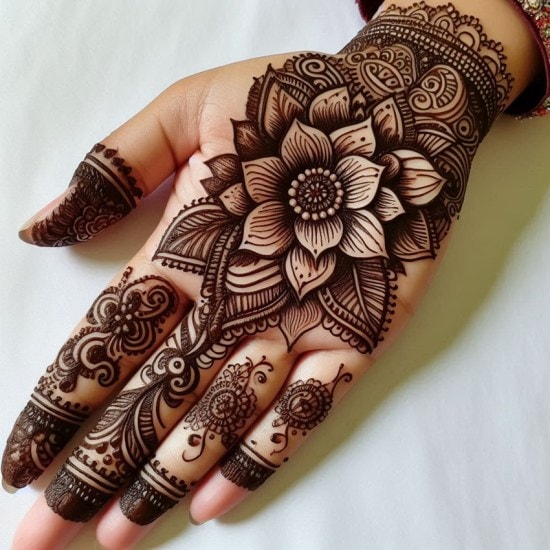 Elegant Mehndi Designs Created by AI for You