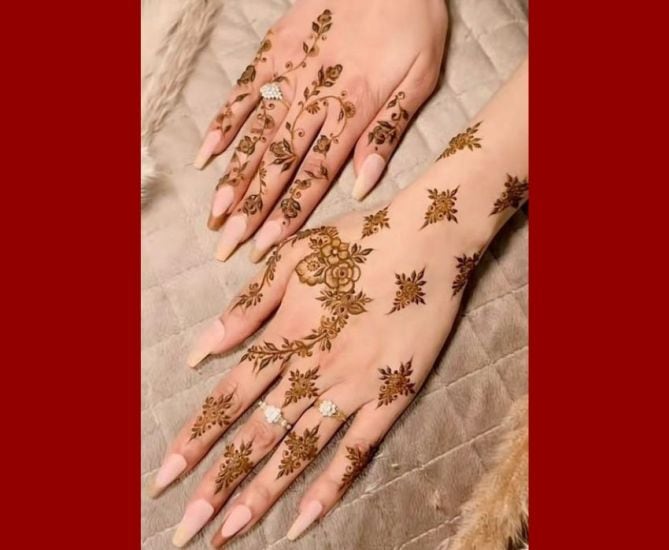 Mehndi designs for engagement gown