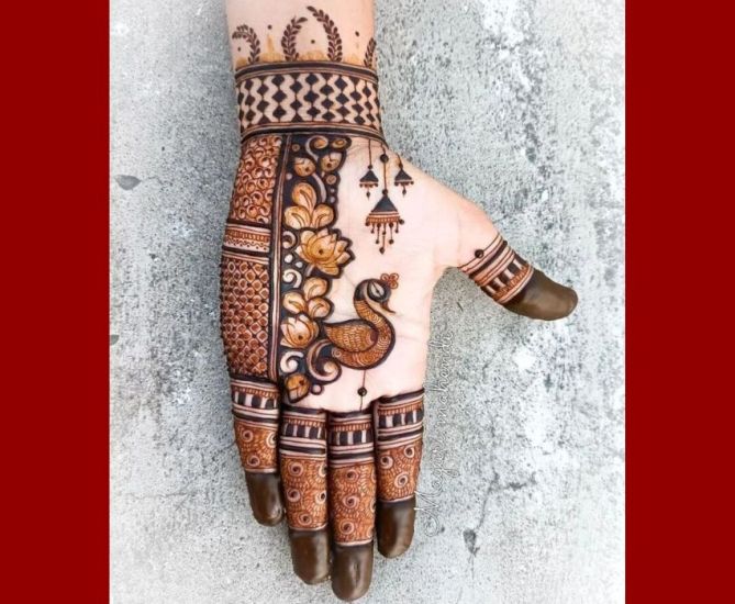 Slay in Style Mehndi Ideas for One-Shoulder and Off-Shoulder Dresses