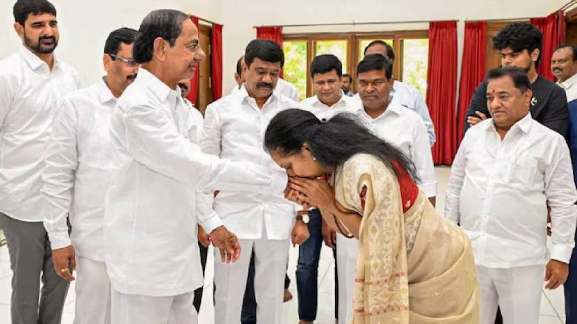 k kavita and k chandrashekar rao (PTI Photo)