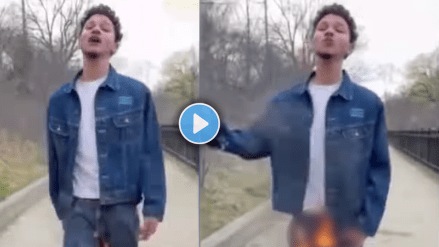 Shocking Video of man sets his pant on fire reel went viral on social media