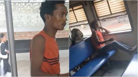 Drunk Man Indecent Act in Mumbai local train