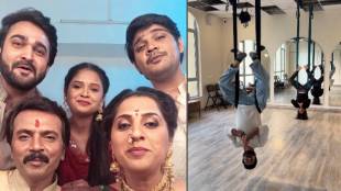 Aai Kuthe Kay Karte fame actor Niranjan kulkarni takes yoga lessons from his wife