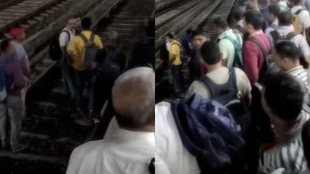 badlapur local train delay passengers protest on railway tracks