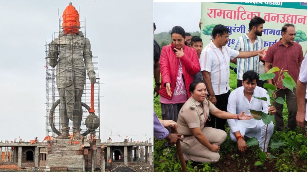 ravi rana initiates tree plantation at hanuman gadhi in amravati