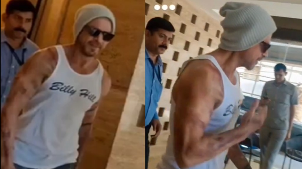 shah rukh khan biceps and tattoos new look video viral on social media fans praised him