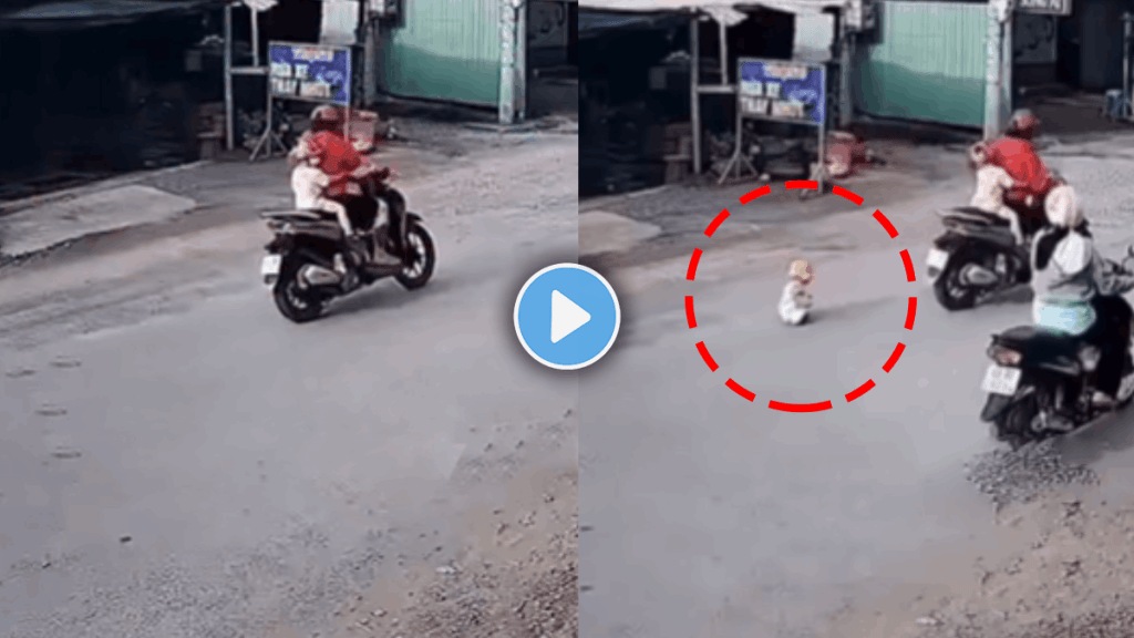 Shocking Video of person leaving baby on road viral video on social media