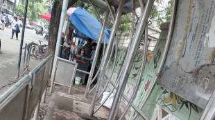 Materials of a steel bus stop in Mira Bhayandar city stolen