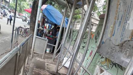 Materials of a steel bus stop in Mira Bhayandar city stolen