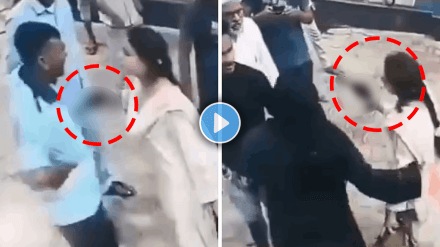 Shocking video of up woman threatens petrol pump man with revolver viral video on social media