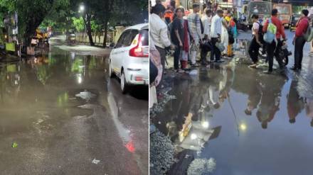 waterlogging near Bajiprabhu Chowk, Ganesh Temple, Dombivli