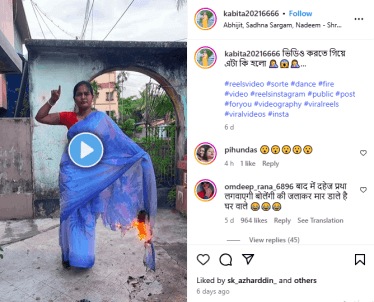 woman fire dance