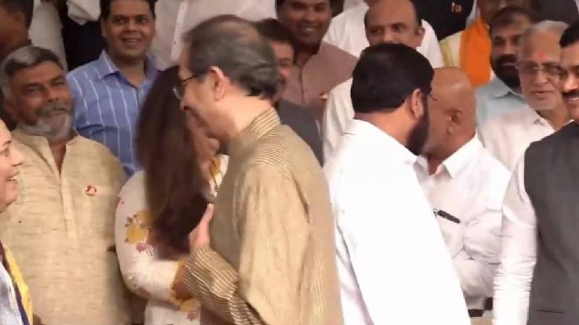 Uddhav Thackeray Eknath Shinde face to face for the first time 