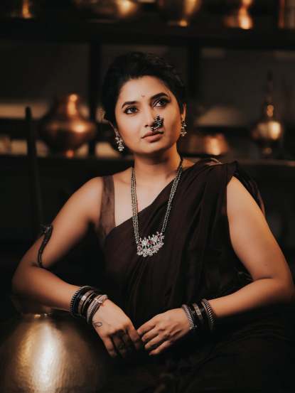 prajakta mali traditional look