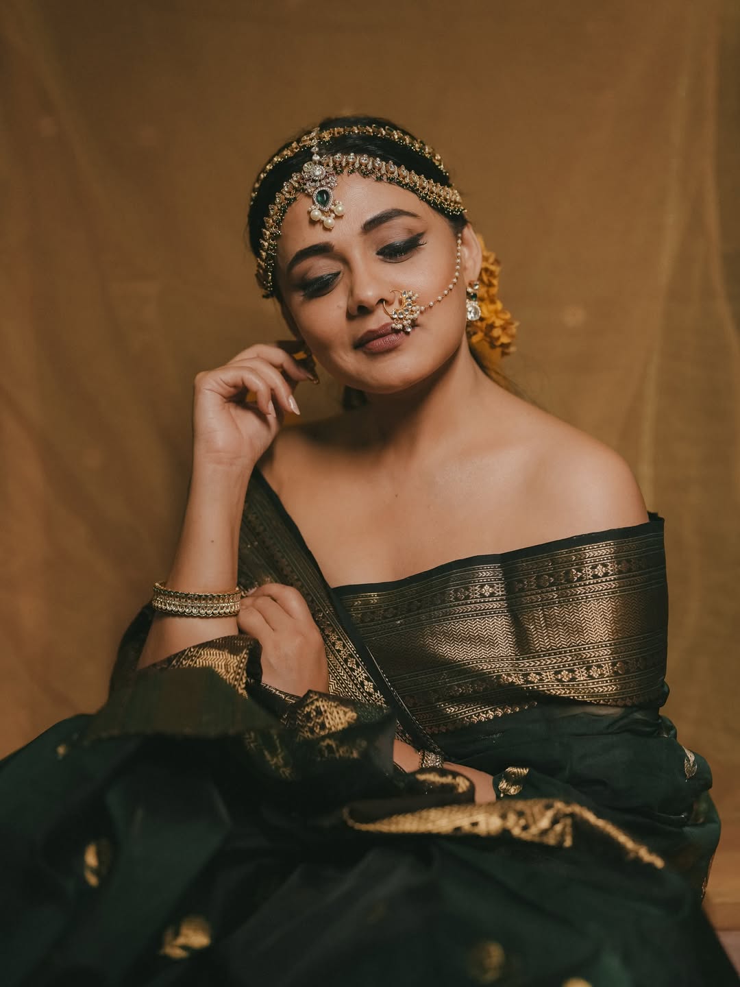 Prarthana Behere green saree look