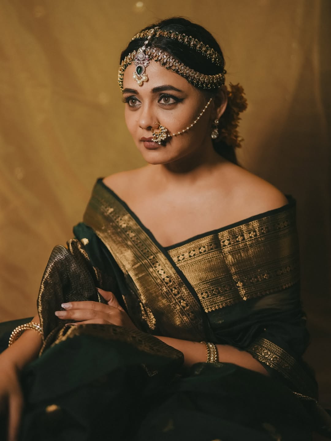 Prarthana Behere green saree look