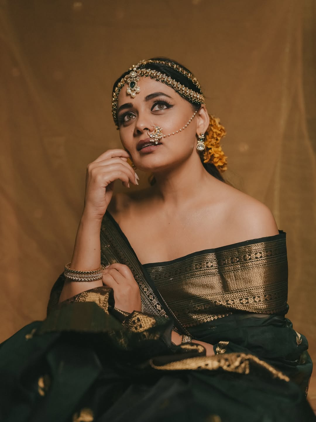 Prarthana Behere green saree look