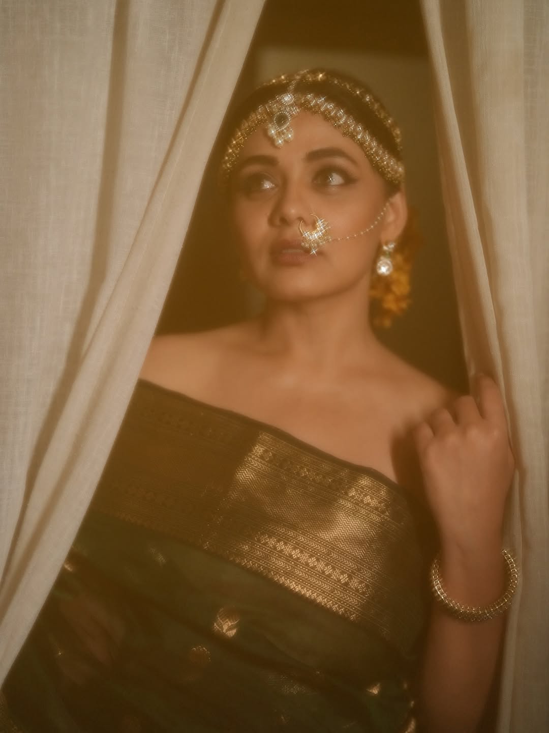 Prarthana Behere green saree look