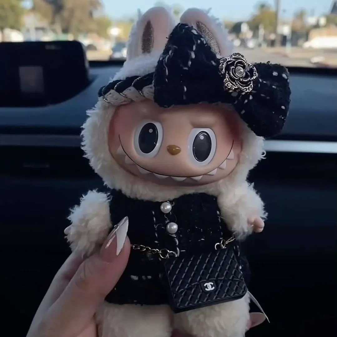 black Labubu doll