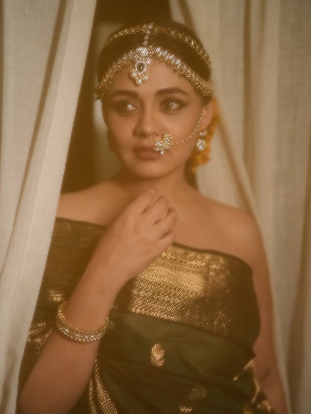 Prarthana Behere green saree look