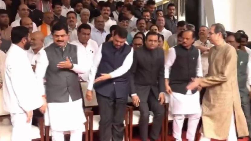 Uddhav Thackeray Eknath Shinde face to face for the first time 