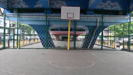 A playground for youth is being built under the flyover in Nagpur city