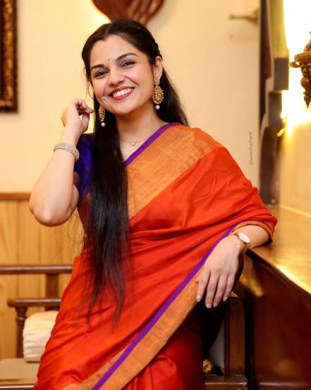 Aarya Ambekar Red Saree Look
