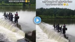 Video : काळजाचा ठोका चुकवणारा व्हिडीओ! बंधाऱ्यावरून ओसंडणारं पाणी, जीव मुठीत घेऊन शाळेत जातात चिमुकले; थरकाप उडवणारा व्हिडीओ..