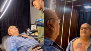 Father with chest tattoo of his late son - emotional viral video