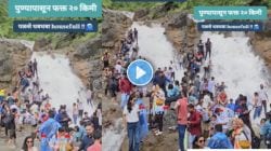 Video : पुण्यापासून फक्त २० किमी आहे पळसे धबधबा; तुम्ही पाहिला का? व्हिडीओ होतोय व्हायरल
