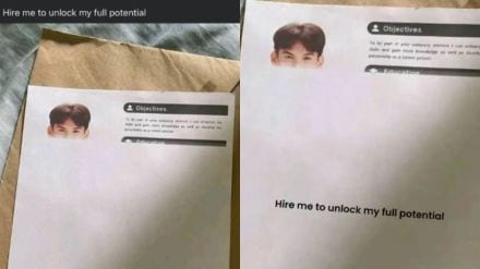 Printed half resume