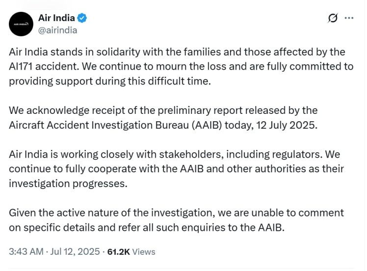 Air India on aaib report