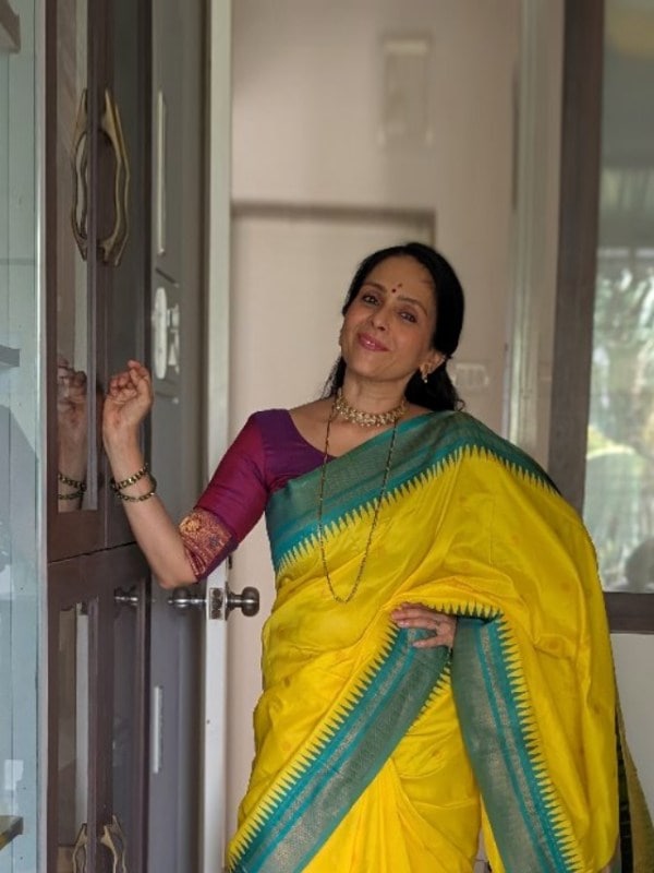 Aishwarya Narkar Yellow Saree Reel Video