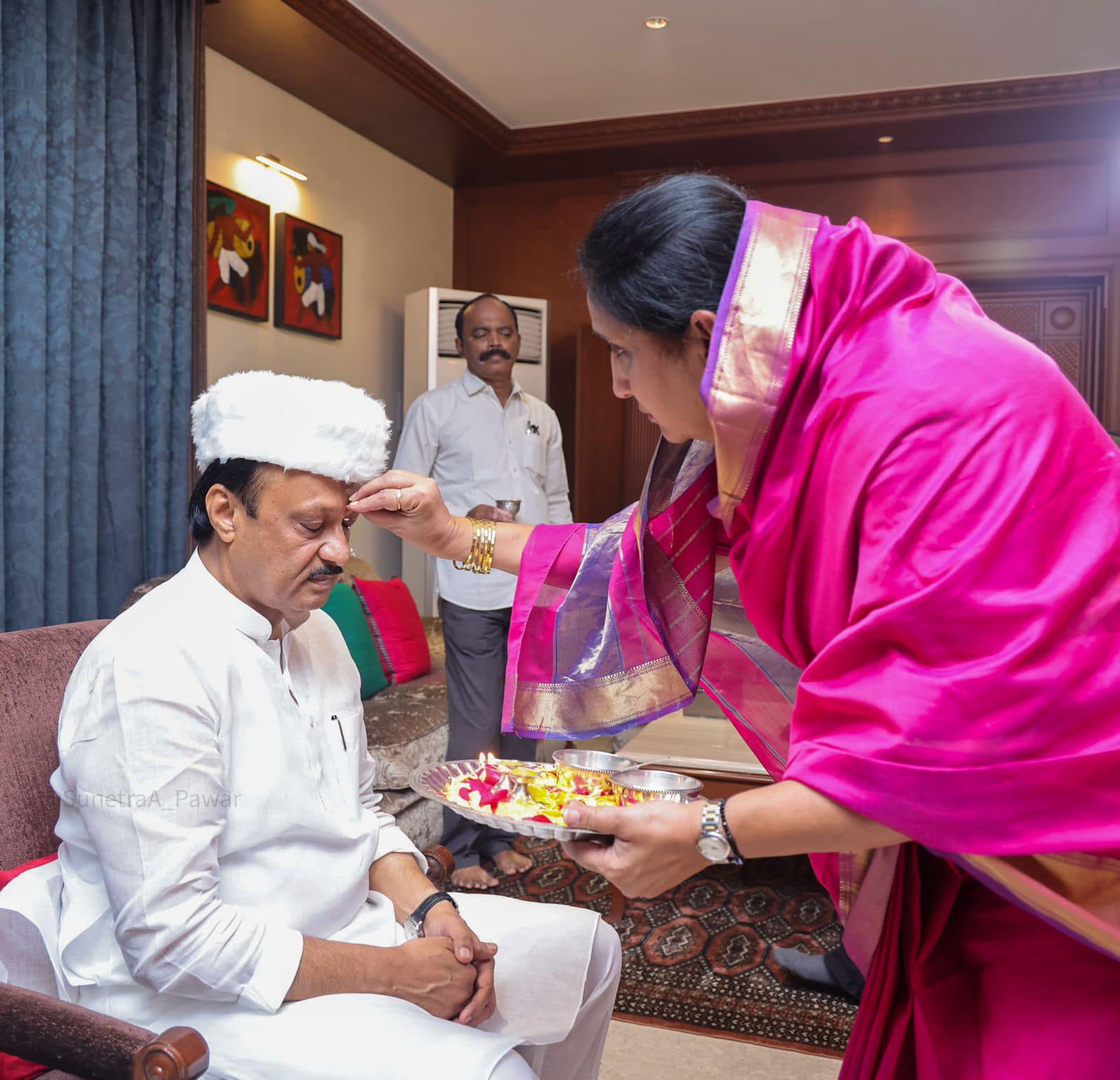 Ajit Pawar Birthday Wife Sunetra Pawar Post Viral