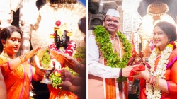 केशरी पैठणी साडी, मंगळसूत्राची सुंदर डिझाईन..; अमृता फडणवीस यांच्या महापूजेनिमित्त केलेल्या लूकची चर्चा