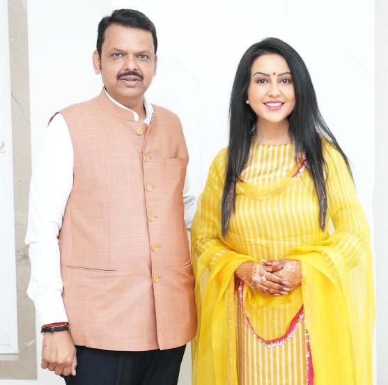 Amruta Fadnavis Designer Saree Look
