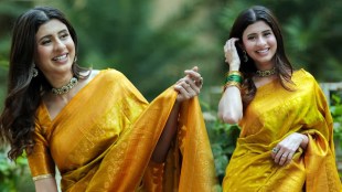 Ankita Walawalkar Silk Saree Look