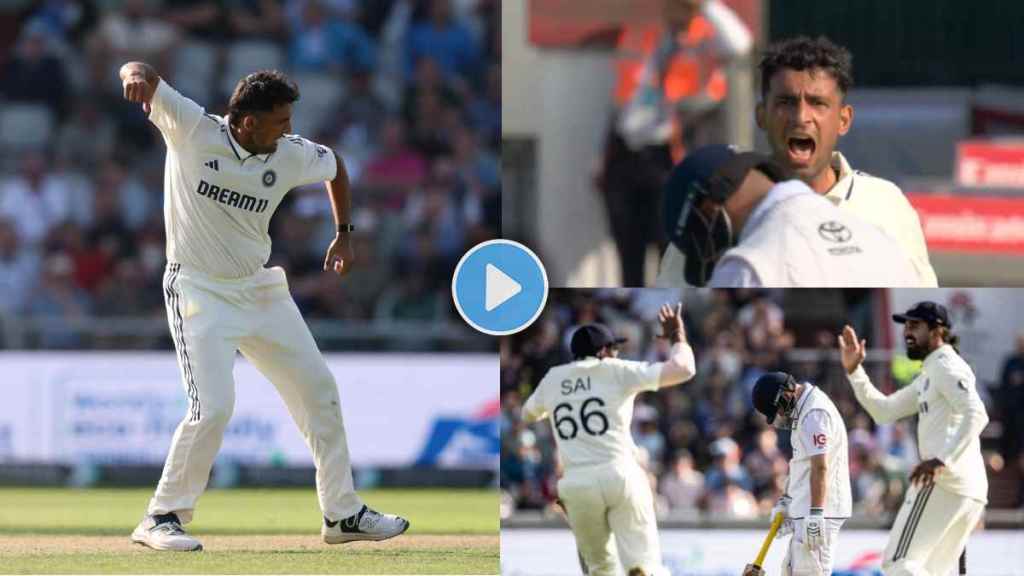 Anshul Kamboj Dismiss Ben Duckett and Took Maiden Test Wicket Celebrates it with Roar Watch Video