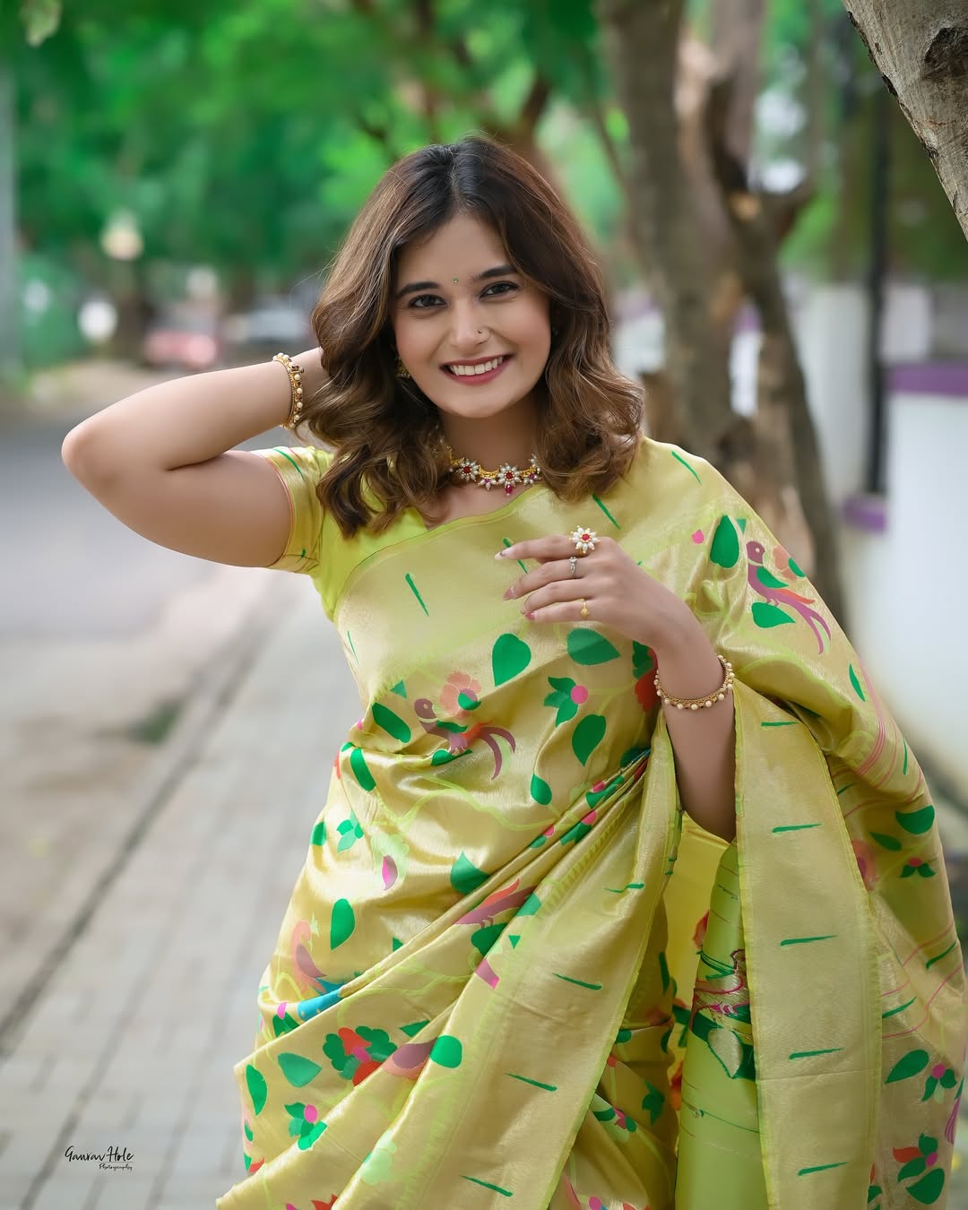 Anushka Pimputkar Purple Nauvari Saree Look