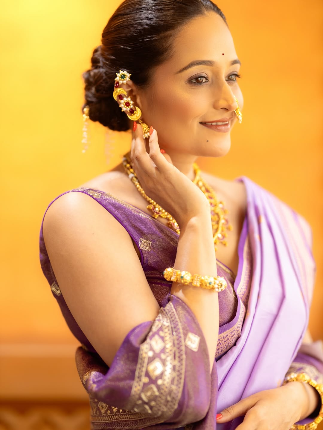 Bhakti Desai Purple Nauvari Saree Look