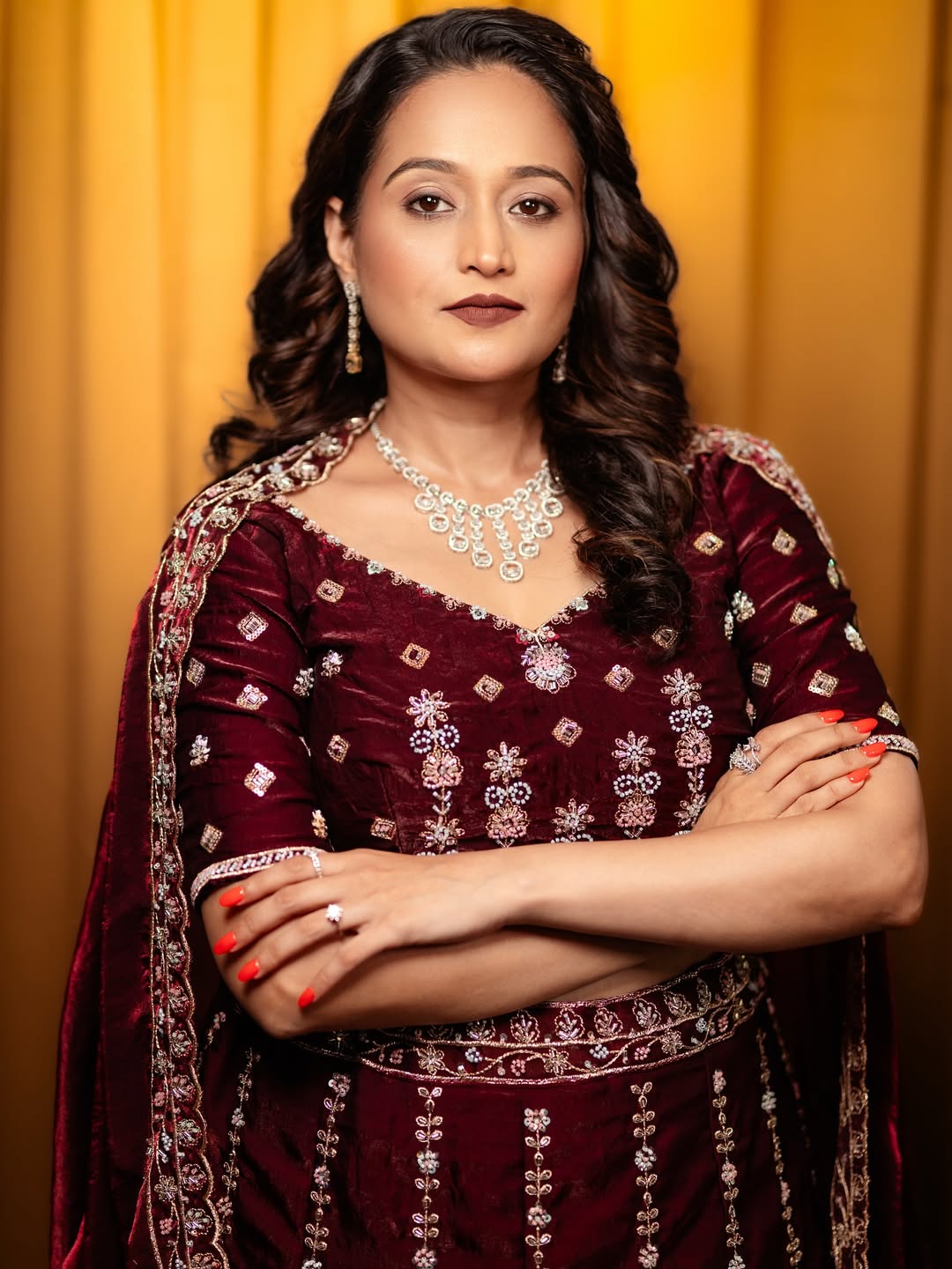 Bhakti Desai Purple Nauvari Saree Look
