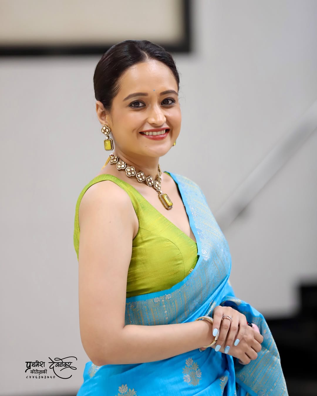 Bhakti Desai Purple Nauvari Saree Look