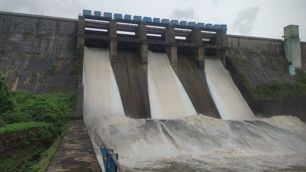 Boisar three gates of Dhamani dam opened water released into Surya riverbed