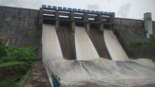 Boisar three gates of Dhamani dam opened water released into Surya riverbed